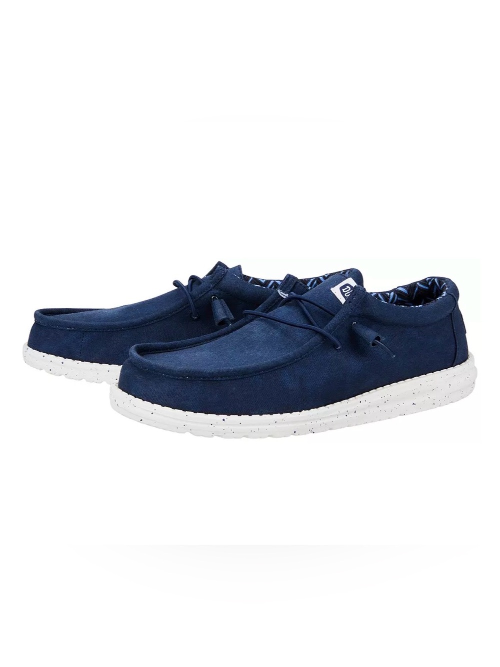 NEW- Size 7 Hey Dude Men's Wally Stretch Canvas Shoes Navy